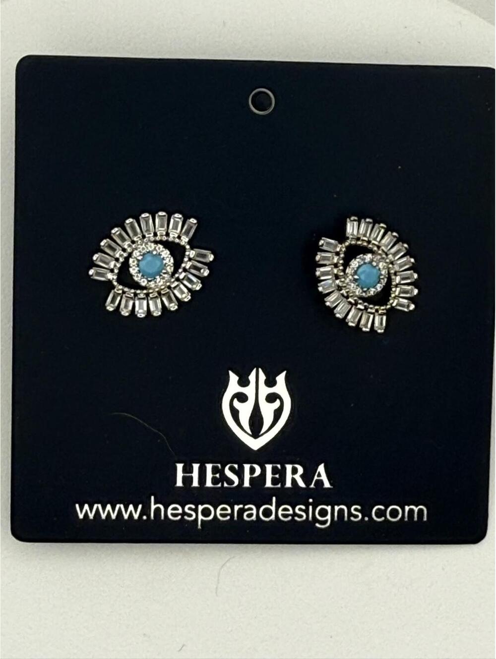 Rare Sleeping Beauty Turquoise & Swarovski Sterling Silver Stud Earrings